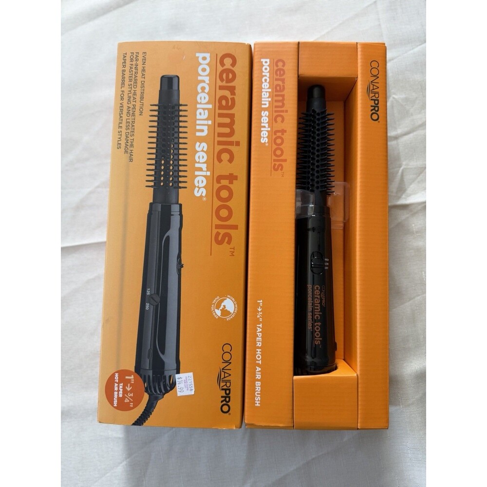 ConairPRO Porcelain Series Hot Air Brush 1in/3/4in Far-Infrared 450F 125W